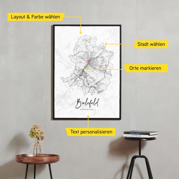 Stadtkarte von Bielefeld erstellt auf Cartida