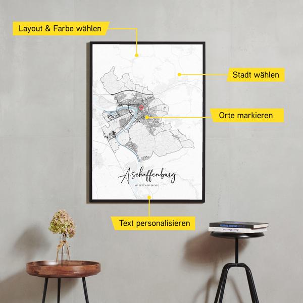 Stadtkarte von Aschaffenburg erstellt auf Cartida