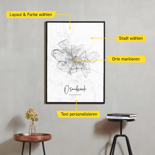 Stadtkarte von Osnabrück erstellt auf Cartida