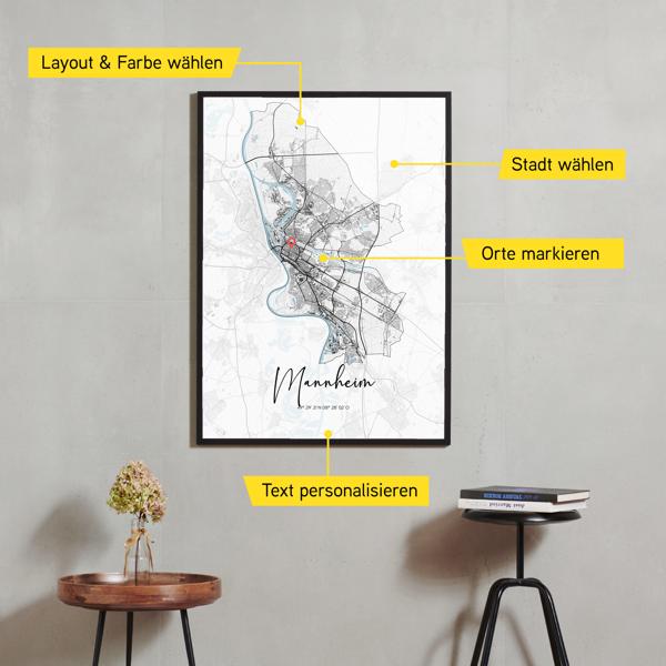 Stadtkarte von Mannheim erstellt auf Cartida