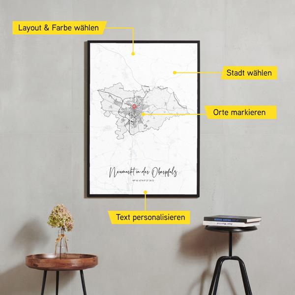 Stadtkarte von Neumarkt in der Oberpfalz erstellt auf Cartida