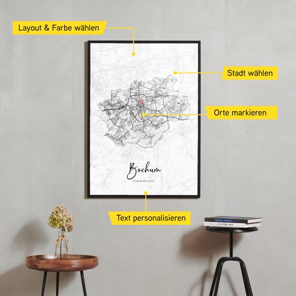 Stadtkarte von Bochum erstellt auf Cartida