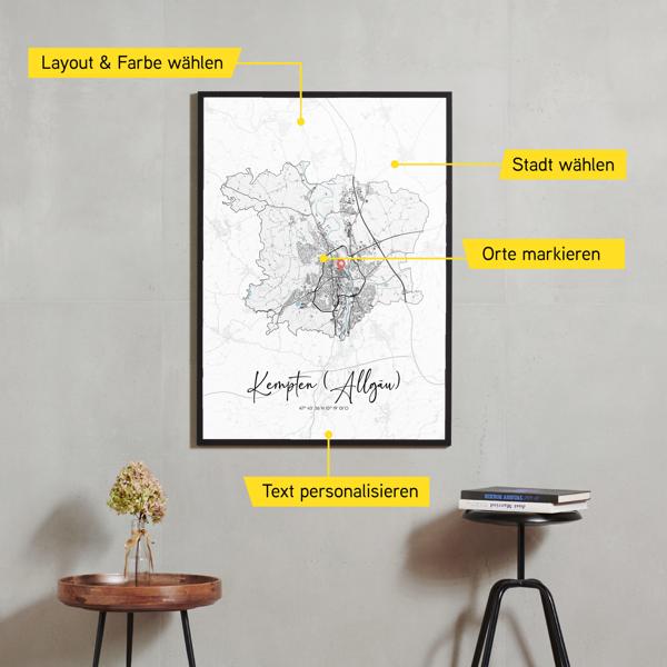 Stadtkarte von Kempten (Allgäu) erstellt auf Cartida