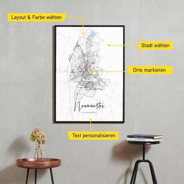 Stadtkarte von Neumünster erstellt auf Cartida