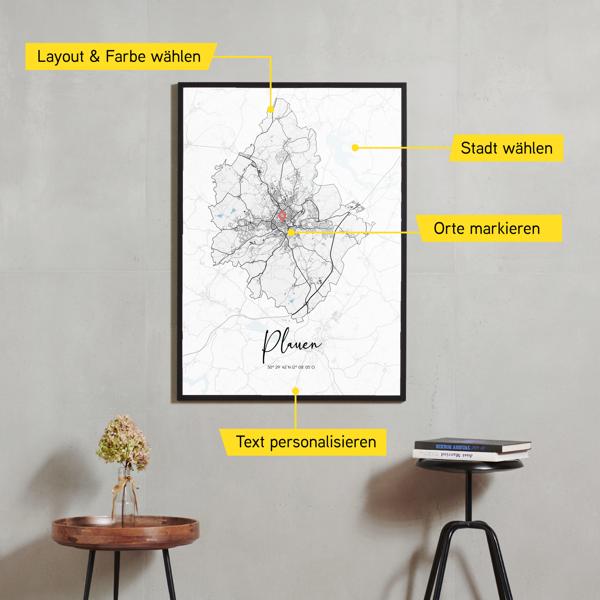 Stadtkarte von Plauen erstellt auf Cartida