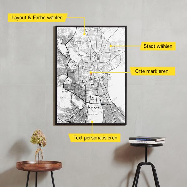 Stadtkarte von Sana'a erstellt auf Cartida