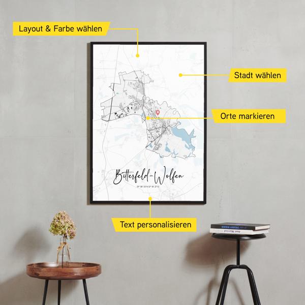 Stadtkarte von Bitterfeld-Wolfen erstellt auf Cartida