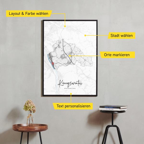 Stadtkarte von Königswinter erstellt auf Cartida