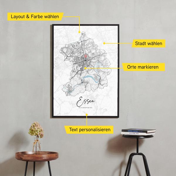 Stadtkarte von Essen erstellt auf Cartida
