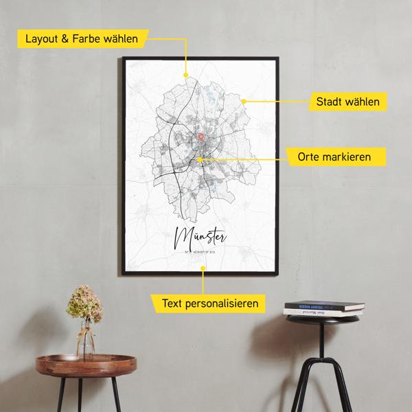 Stadtkarte von Münster erstellt auf Cartida