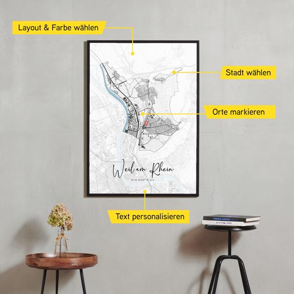 Stadtkarte von Weil am Rhein erstellt auf Cartida