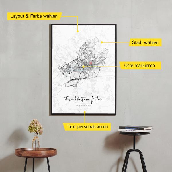 Stadtkarte von Frankfurt am Main erstellt auf Cartida