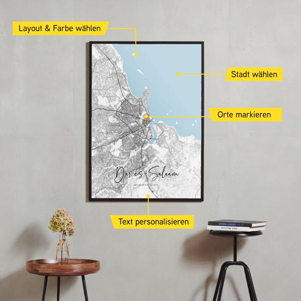 Stadtkarte von Dar es-Salaam erstellt auf Cartida