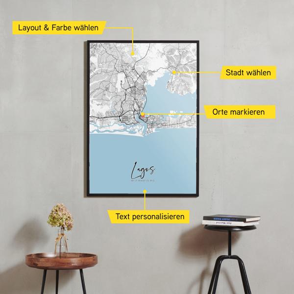 Stadtkarte von Lagos erstellt auf Cartida