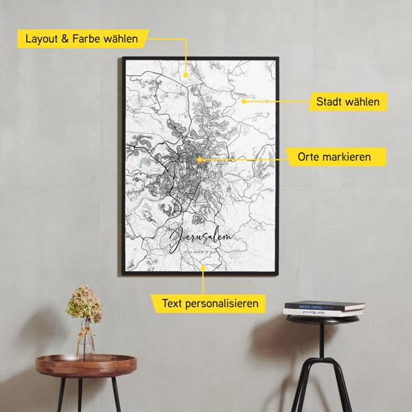 Stadtkarte von Jerusalem erstellt auf Cartida