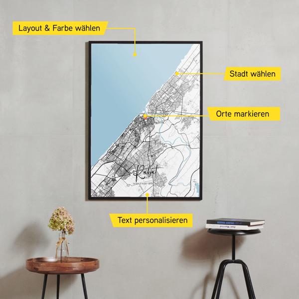 Stadtkarte von Rabat erstellt auf Cartida
