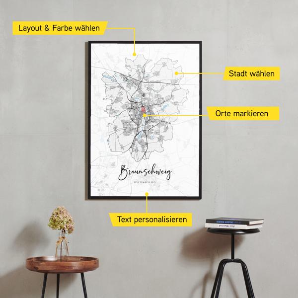 Stadtkarte von Braunschweig erstellt auf Cartida