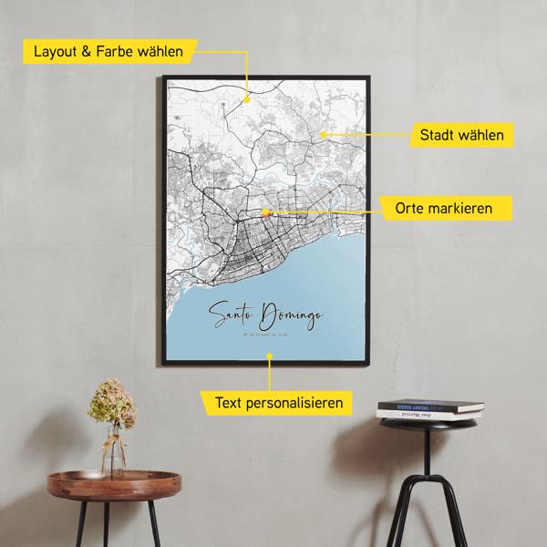 Stadtkarte von Santo Domingo erstellt auf Cartida