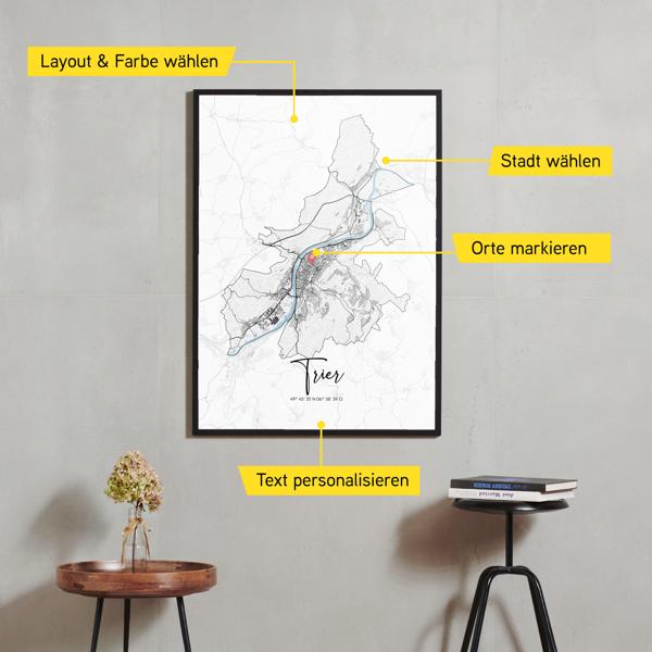 Stadtkarte von Trier erstellt auf Cartida