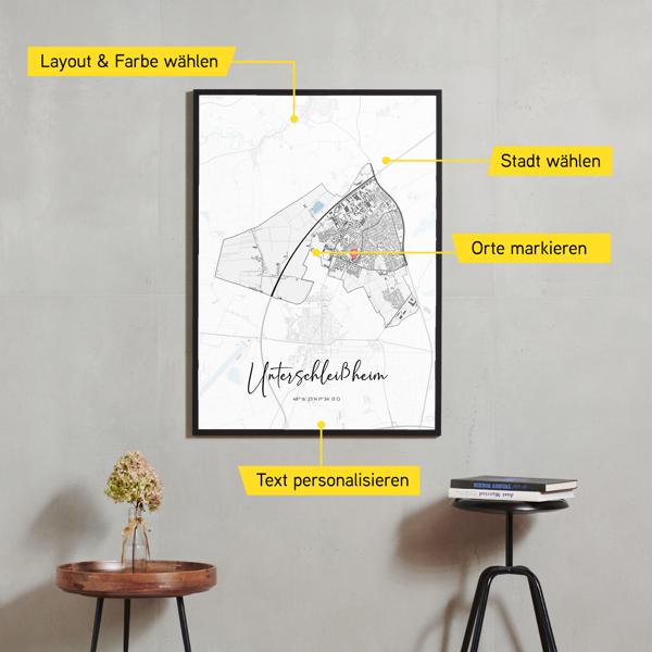 Stadtkarte von Unterschleißheim erstellt auf Cartida