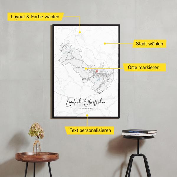 Stadtkarte von Limbach-Oberfrohna erstellt auf Cartida