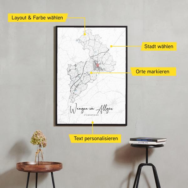 Stadtkarte von Wangen im Allgäu erstellt auf Cartida
