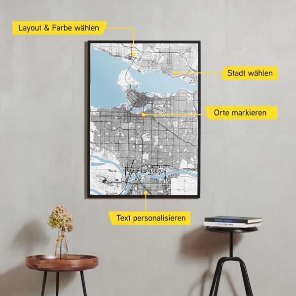 Stadtkarte von Vancouver erstellt auf Cartida