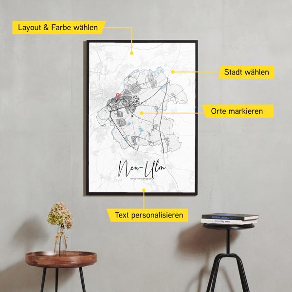 Stadtkarte von Neu-Ulm erstellt auf Cartida