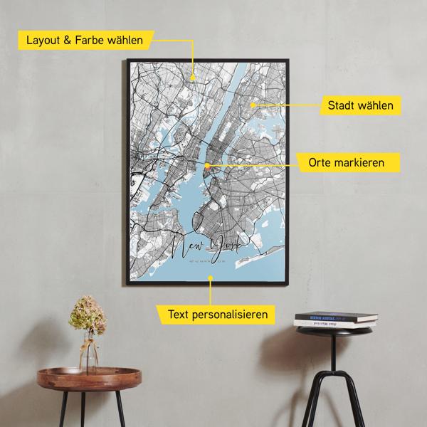 Stadtkarte von New York erstellt auf Cartida
