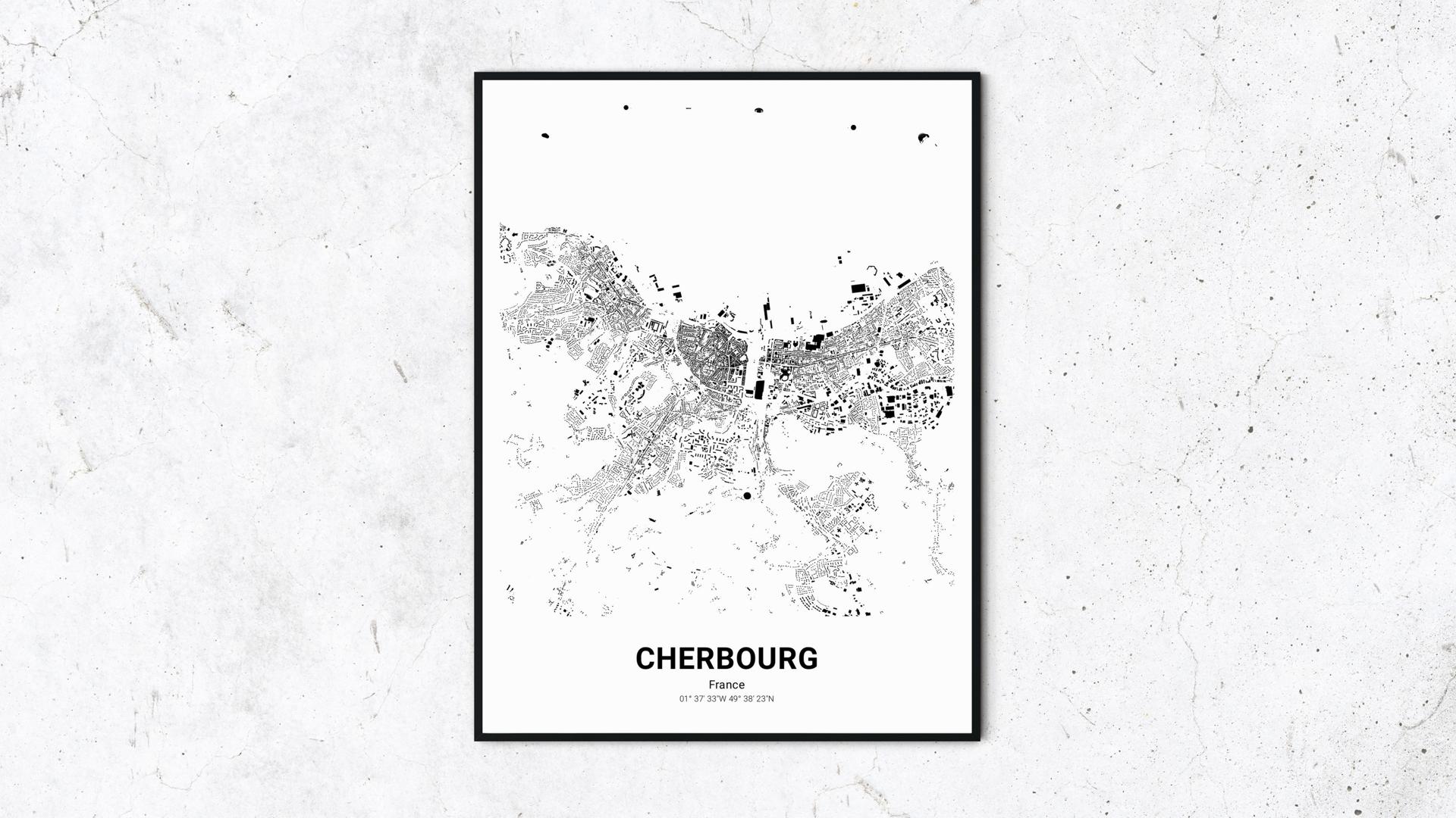 Cartida Schwarzplan von CherbourgenCotentin Normandie Frankreich