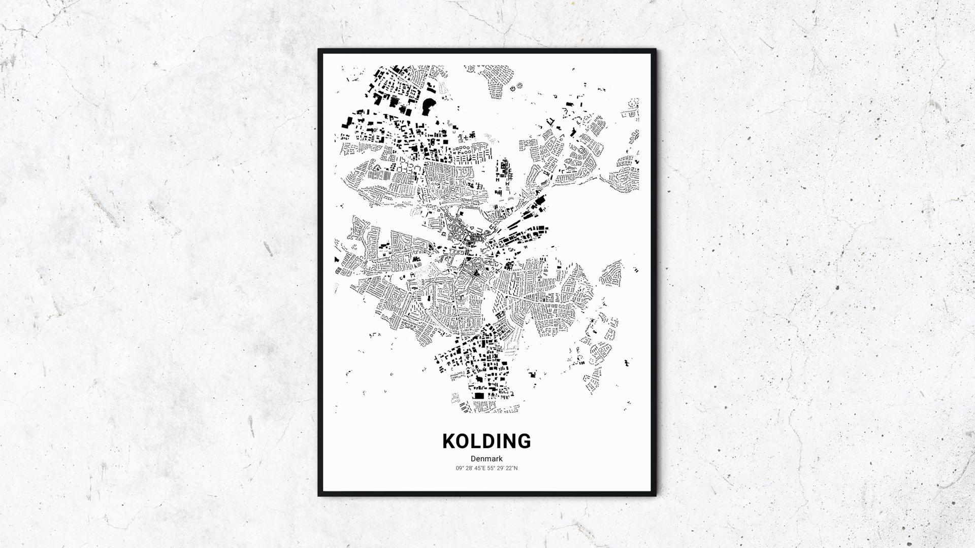 Cartida - Schwarzplan von Kolding - Region Syddanmark - Dänemark